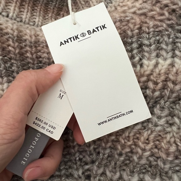 NWT ANTIK BATIK Wool Blend Striped Turtleneck Sweater Medium - Picture 8 of 9